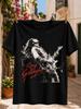 T-shirt Unisex con Ritratto Rock Monocromatico a Inchiostro di Rory Gallagher, Chitarrista, con Sagoma di Chitarrista, Tutte le T-shirt