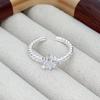 Exquisite Light Luxury Niche High-End Single Diamond Brushed Opening Ring Women'S Fashion Super Flash Diamond Ring