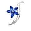 Elegant Korean Rhinestone Blue Crystal Flower Brooch Scarf Buckle - Exquisite Anti-Exposure Clothing Accessory