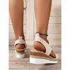 Ladies' Oversized Spring Casual Fly Woven Mesh Sports Style Wedge Heel Thick Soled Sandals Roman Style