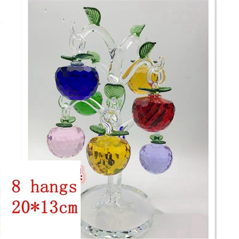 Crystal Apple Tree Ornaments Apples Glass Fengshui Crafts Home Decor Figurines Christmas Gift Souvenir