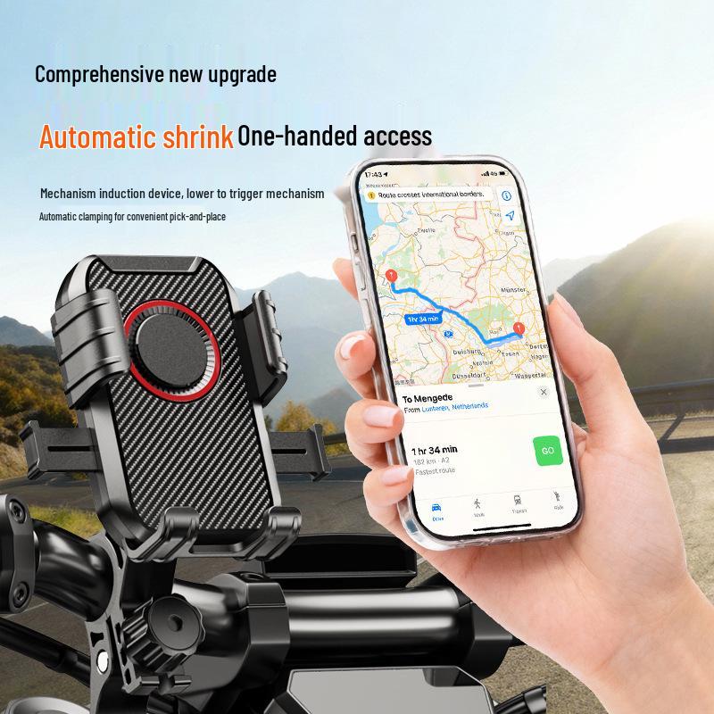 Universal Anti-Shake Mobile Holder for Scooters, Motorcycles & Bicycles - Ideal for Navigation & Food Delivery Riders