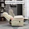 Electric Recliner Chair Lift Chair With Adjustable Footrest Synthetic Leather Cream