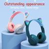 Wireless Headphones Cat Ear With Mic Bluetooth Cool Glow Light Stereo Bass Helmets Kids Gamer Girl Gifts