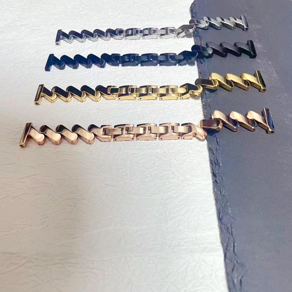 20mm Z-förmiges Edelstahl-Uhrenarmband für Huawei & Samsung - Unisex Helles Wellenmuster