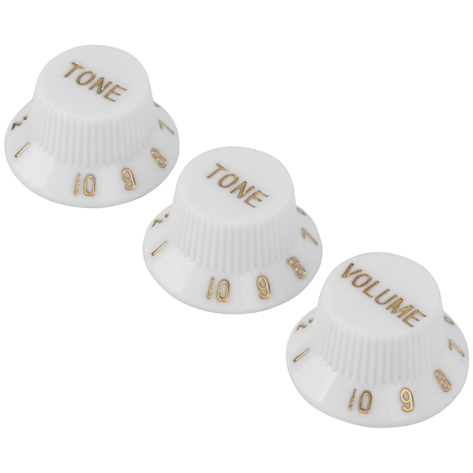 3Pcs Guitar Control Knob 1 Volume 2 Tone Fit Top Plastic Set Kit for Electric Bass GD73