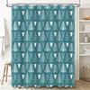 Blue Christmas Tree Shower Curtain Set Waterproof Washable Modern Decorative Polyester Fabric 180X245Cm (71X96)