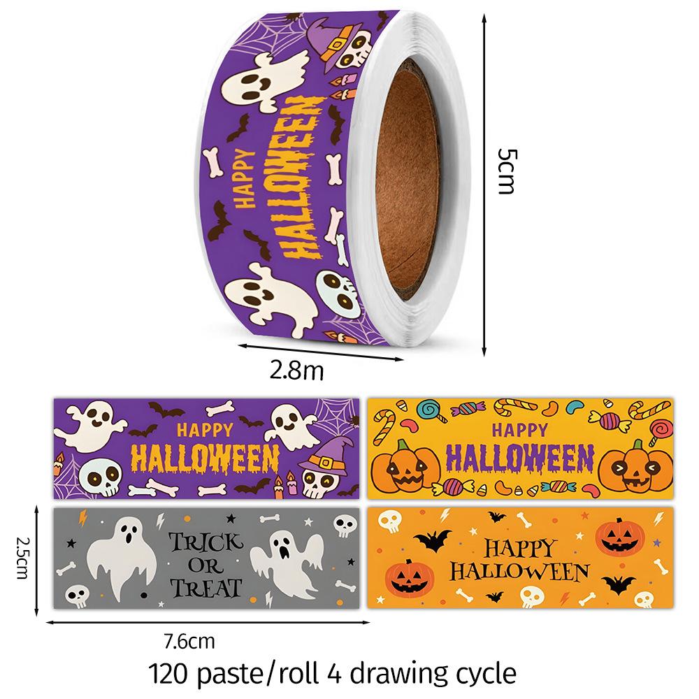 Festive Halloween & Christmas Sticker Roll for Gift Packaging and Crafting
