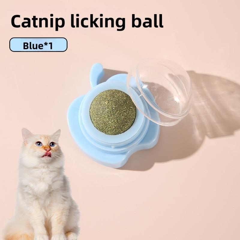 

Іграшка для котів Catnip Apple Lick Fun, Саморозважальний інструмент для прорізування зубів, Дерев яна іграшка-дзиґа Tianliao, що кріпиться до стіни opp bag синій