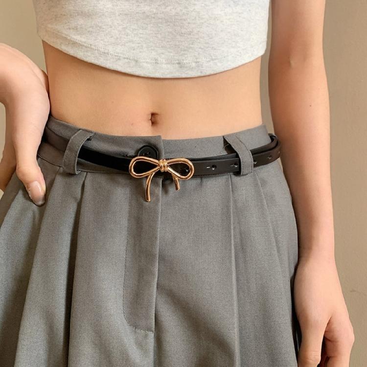 Fashion Hot Girls Women Waist Slimming Belt with Metal Bowknot Buckle Waistband