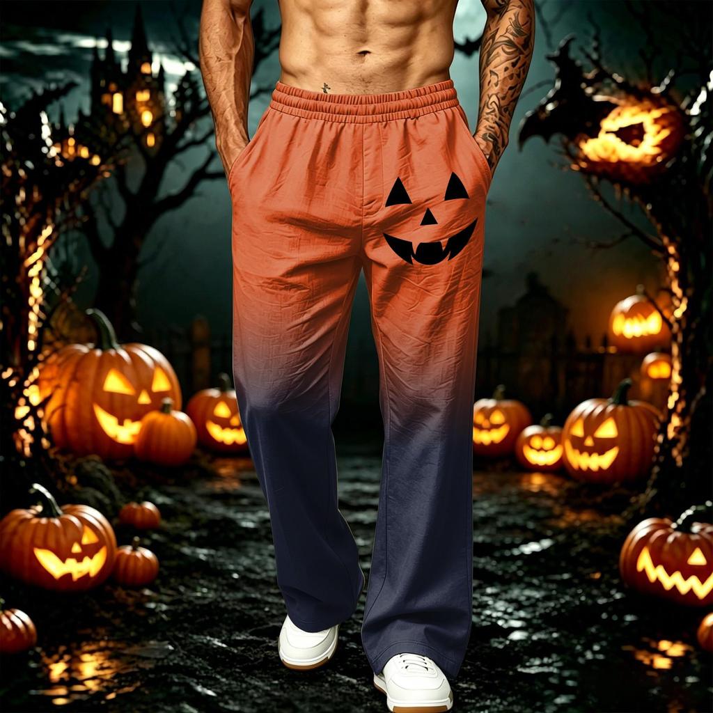 Men's Loose Wide Leg Jogger Sweatpants with Pockets Printed Casual Athletic Pants