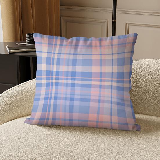 Throw Pillow Cover Colorful Plaid Pattern Pillow Cover 18x18 Inch