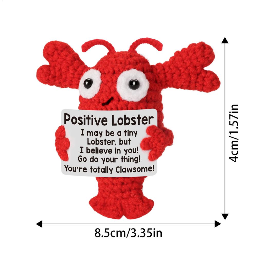 Creative EmotionalSupport Crochet Lobster Doll Cute Positive Animals Handwoven Doll New Year Gift Bookshelf Decor
