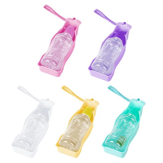 220ml Krmítko na vodu pro domácí mazlíčky Nepropustný přenosný design Odnímatelná šňůrka Láhev na vodu s dávkovačem sáčků na exkrementy Příslušenství pro domácí mazlíčky