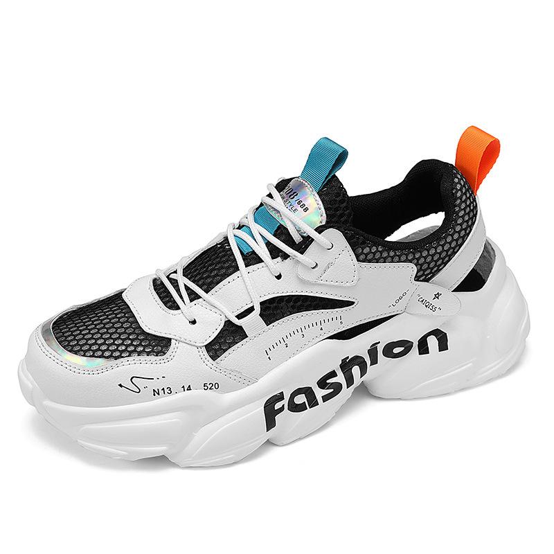 Letnie męskie buty oddychające cienkie ażurowe buty sportowe nowe outdoorowe codzienne platforma buty typu dad