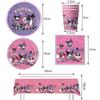 51pcs Kuromi Party Tableware Set includes Banner, Tablecloth, Plates, Napkins