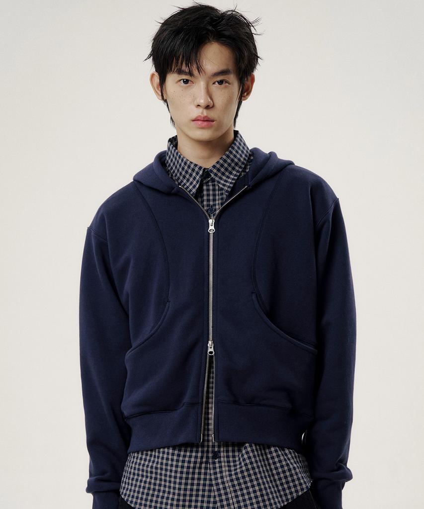 Noise Essential Cotton Zip-Up Hoodie - Navy