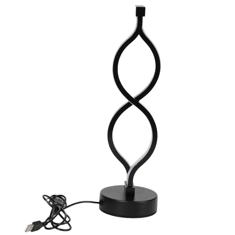 

1 шт. Креативная настольная лампа в форме восьмерки с USB-портом, трехцветная настольная лампа для спальни