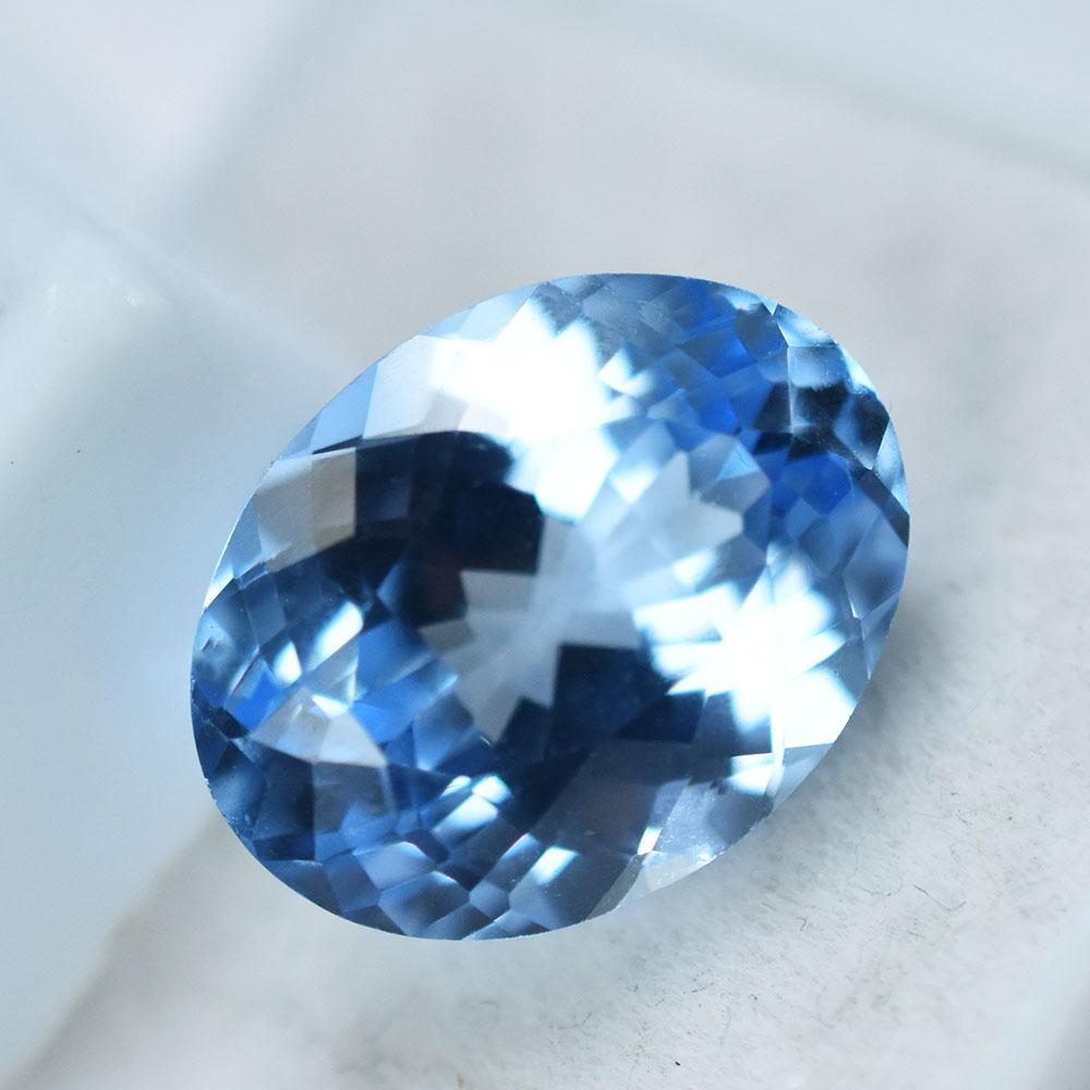 Natural Sky-Blue Aquamarine 10.14ct Oval Cut AAA Certified Loose Gemstone