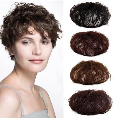 Synthetische Luft Pony Fransen Clip-In Pony Haarverlängerungen Natürliches Haarteil für Frauen Deckt Weißes Haar und Haarausfall ab