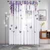 2 Pcs Luxe Sheer Wisteria Floral Curtains – Romantic Art Theme Rod Pocket Design for Bedroom Decor