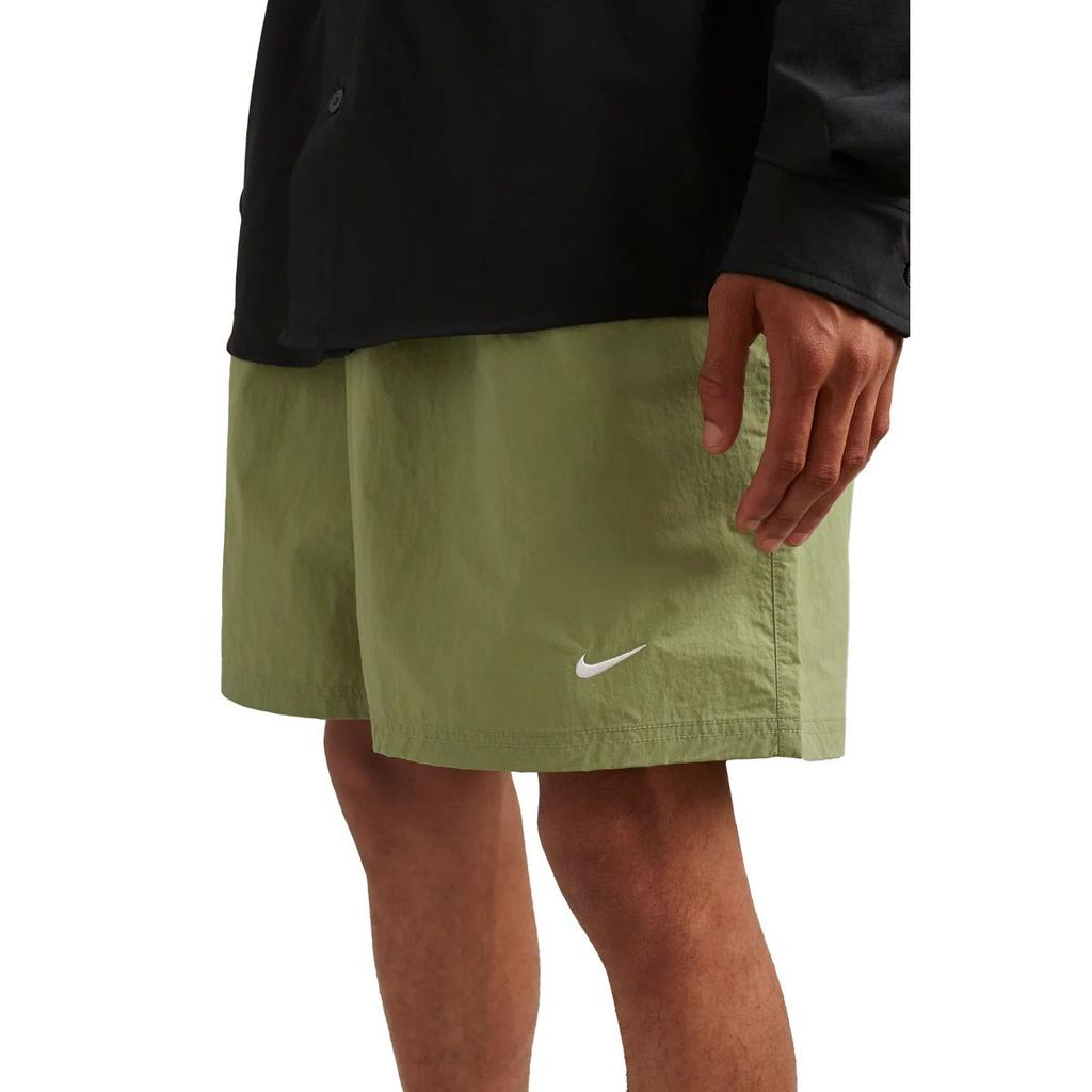 Nike Solo Swoosh Woven Shorts Oil Green/White Men Streetwear DX0749-386