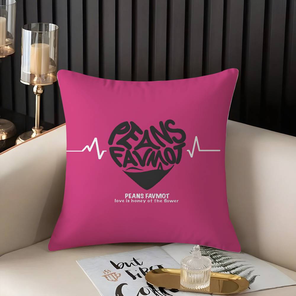 Pillow Case Creative Love Letters Home Dorm Chair Back Short Plush Double-sided Printing Office Nap Time Cushion Cover