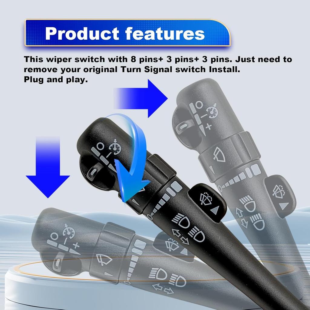 Turn Signal Switch, Wiper Switch, Cruise Control Switch Compatible with 2003 2004 2005 2006 Chevy Silverado Suburban Avalanche Tahoe 2003-2007 GMC