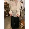 French Design Lace Slimming Top - Autumn/Winter Collection for Women