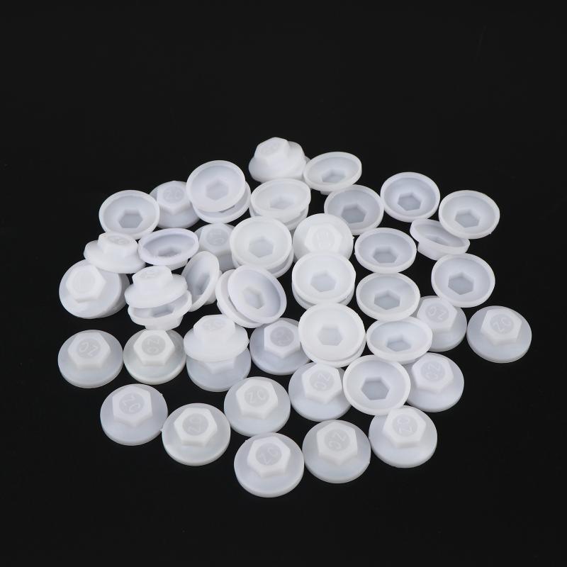Outer Hexagonal Screw Waterproof Caps 50PCS Wear-resistant Plastic Protection Covers for Deck Building Garden Shed Assembly Outdoor Repair Works