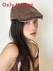 Vintage Denim Flat Cap With Breathable Cotton For Women Summer Casual Fashion