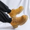 men's casual cow suede leather boots lace-up platform shoes cowboy tooling desert boot outdoors spring autumn ankle work botas