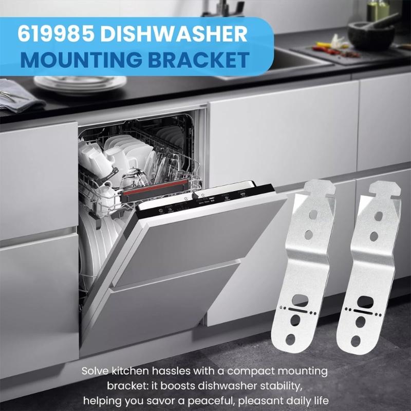 2Pieces Dishwasher Installation Clamp Replacement Set Universal Fit Mounting Brackets Suitable for Multiple Brands