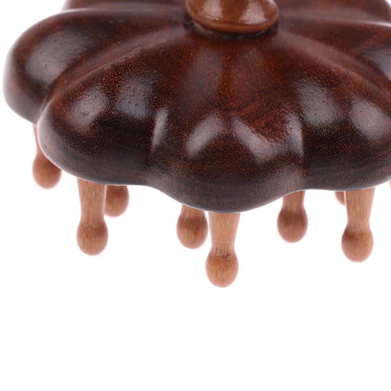 Head Meridian Massage Comb Anti-Static Natural Wooden Wide Tooth 12/20Claw Gua Sha Tool Scratcher Spa Promote Blood Circulation