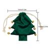 Christmas Tree Velvet Drawstring Gift Bag with Bells Xmas Hanging Ornament Candy Pouch Christmas Party Decoration Supplies 7