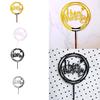 Acrylic Baby Shower Birthday Party Round Love Cake Topper Cupcake Dessert Happy Birthday Decoration