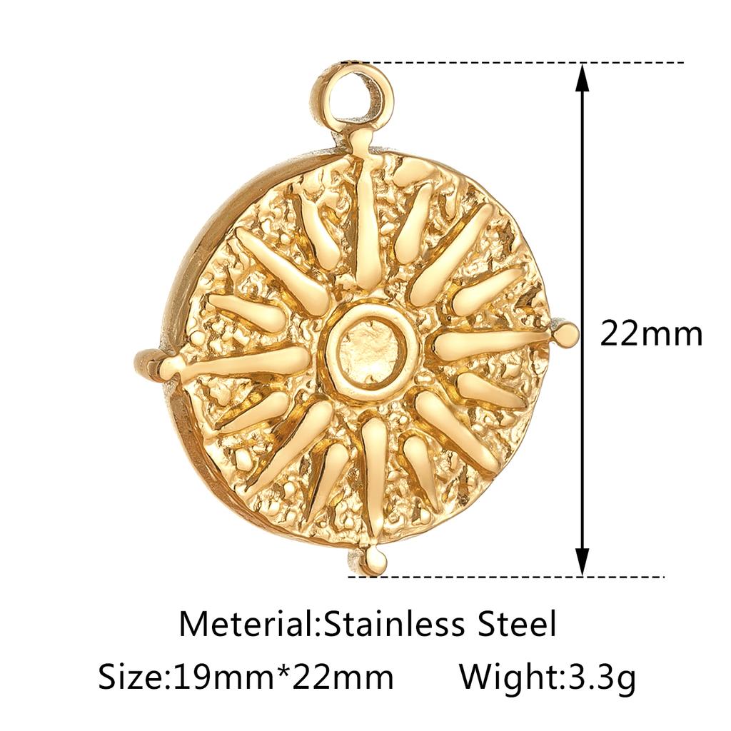 3pcs/Lot Stainless Steel Casting Sunburst Sun Moon Star Charms Pendant For DIY Necklace Bracelet Earrings Jewelry Accessories