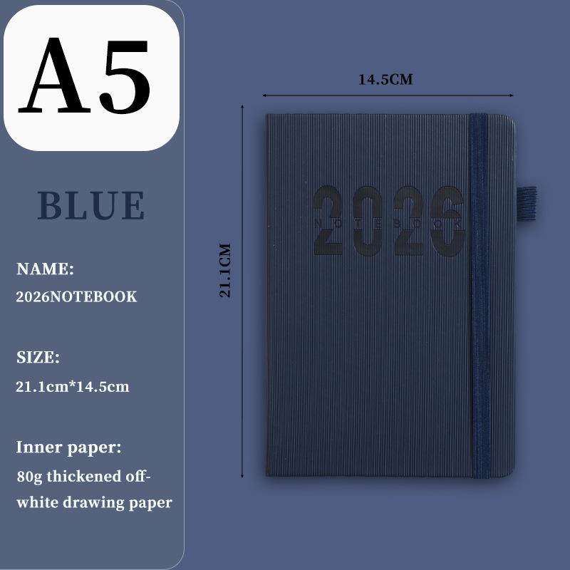 2026 Cross-Border English Diary with Band: Annual Calendar, Weekly Planner, 365-Day Efficiency Notebook