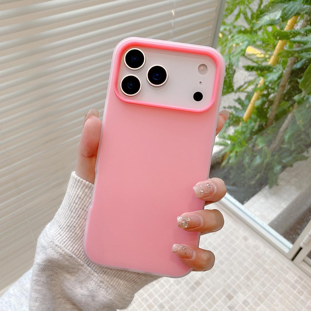 2 In 1 Card Holder Shockproof Case For iPhone Air 17 16 15 14 13 Pro Max Candy Color Matte Hard Cover Hybrid Shell Soft Shell