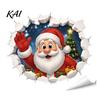 3D Holiday Wall Art Christmas Stickers, Self?Adhesive PVC Decals, Reindeer Santa Gingerbread Man Stickers Snowman Xmas Decor for Bedroom Living Room