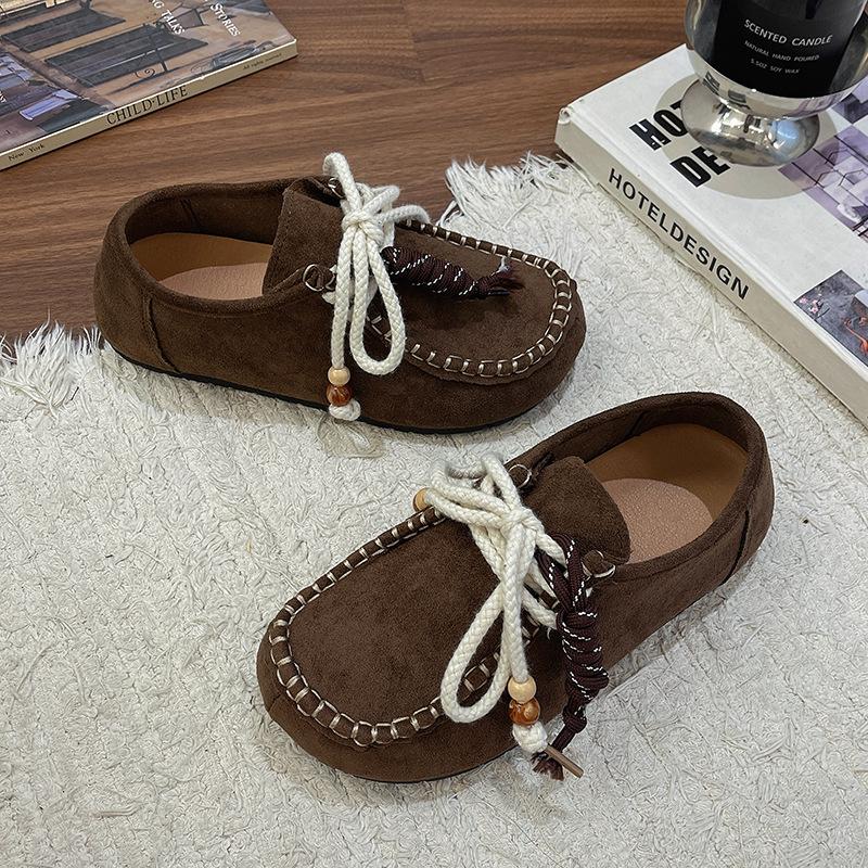 Fashion Women Mary Janes Shoes Nubuck Leather Flat Shoes Leather Single Lolita Shoes Ladies Walking Chaussure Femme Zapatos De Mujer