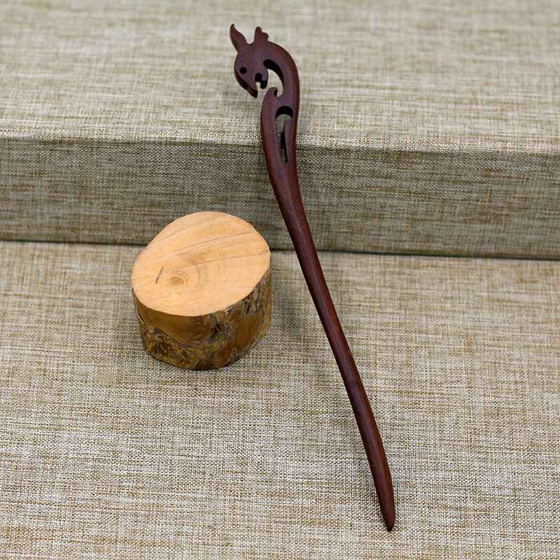 Hair Clasp Girls New Handmade Classical Hairpin Wholesale Updo Red Sandalwood Rosewood Hairpin Ladies Red Sandal Wood