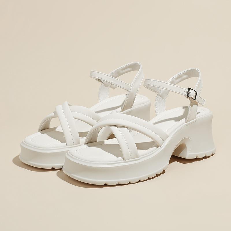 Not tired feet platform sandals women's super soft spring and summer new small 6 cm height increase open-toed Roman shoes small size shoes