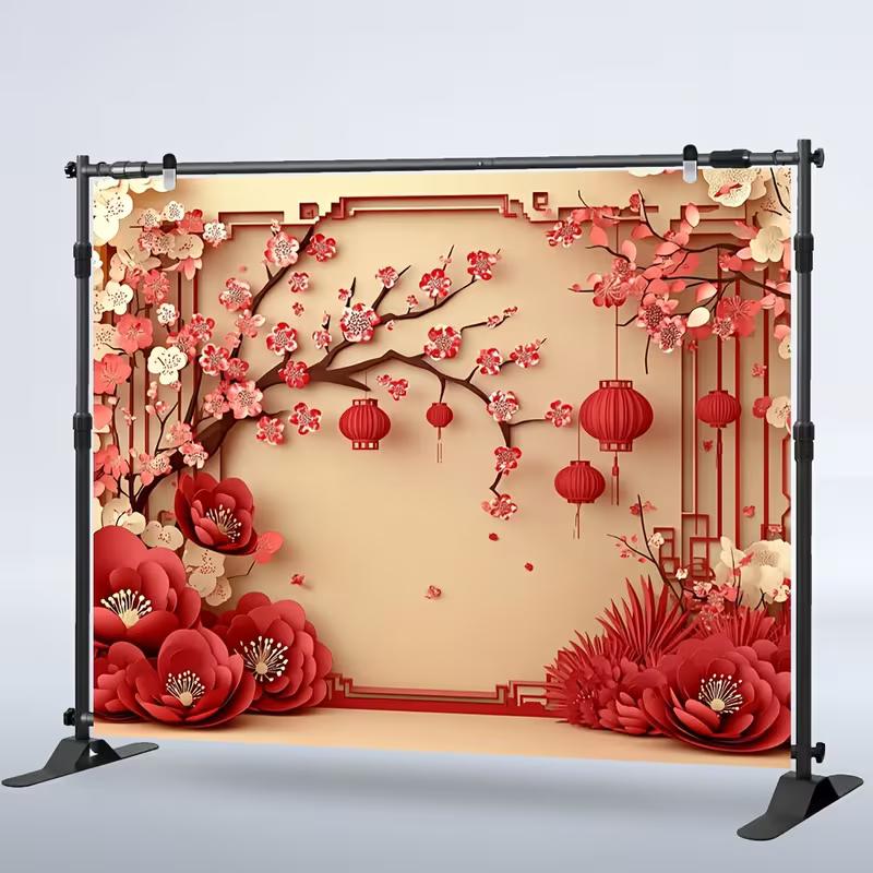 2D Traditional Chinese Floral Banner for Wedding, Engagement and New Year Party Decoration