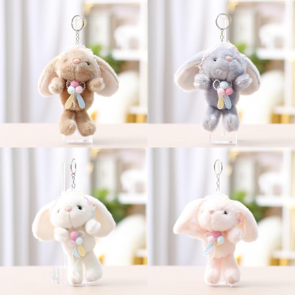 Plush Bunny Toy With Keychain For Gift And Decoration