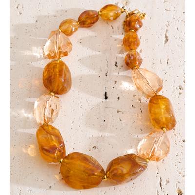 Yhpup 2026 Arrivals Acrylic Resin Chain Statement Necklace Waterproof Handmade Jewelry Green Blue Beige Yellow Amber Accessories