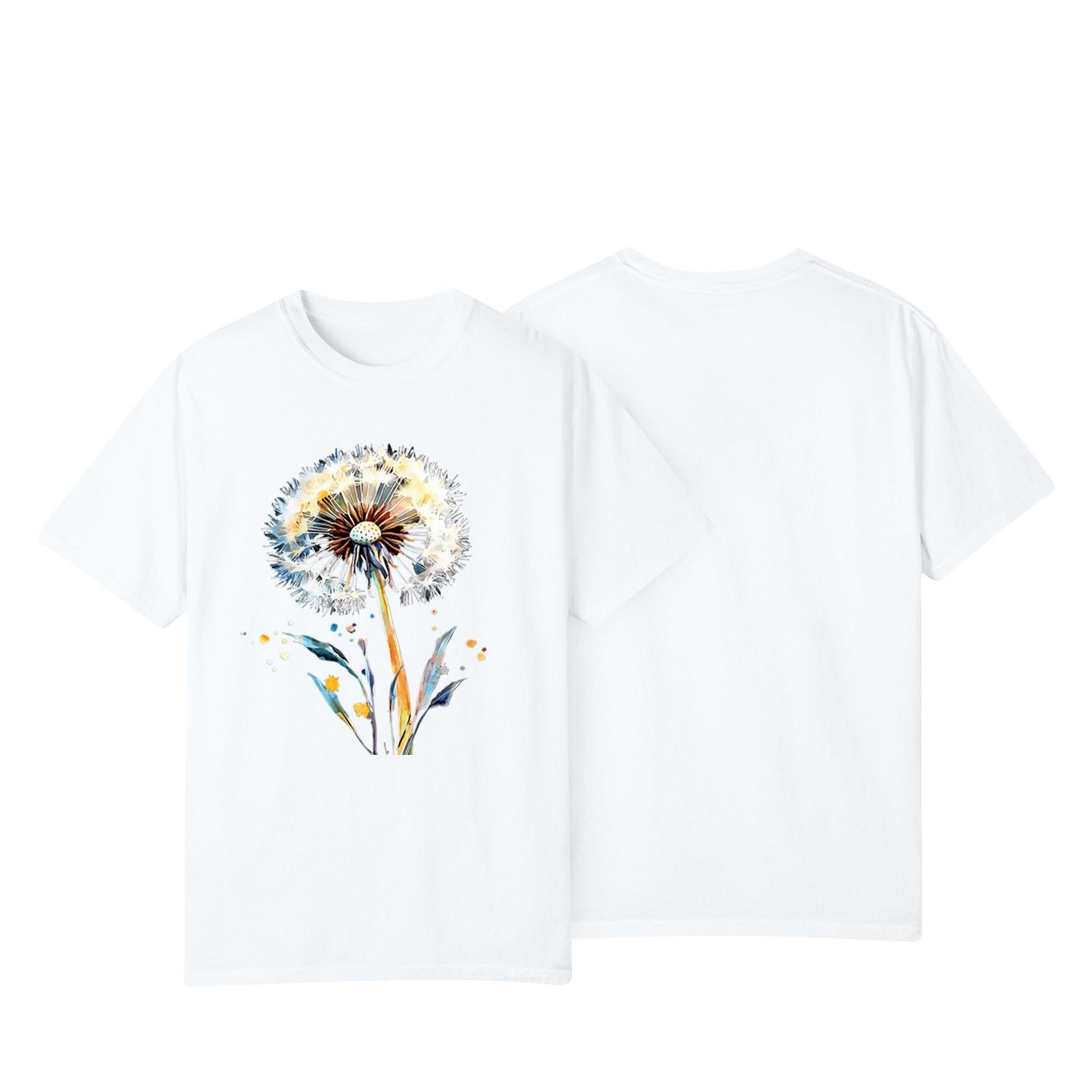 

Women s Casual Sunflower Print Street Slim Fit Short Sleeve T-Shirt Top XL білий