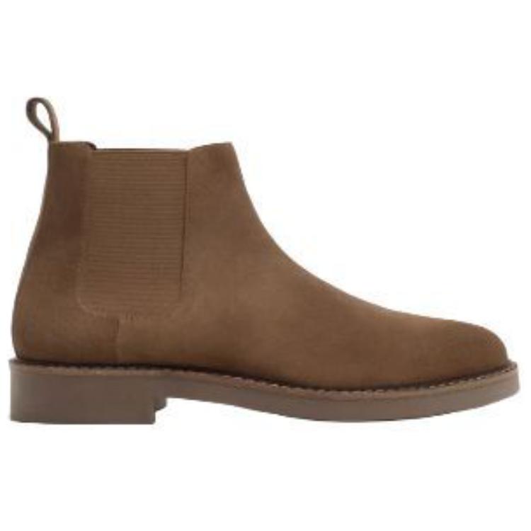 Zara Leather Round Toe Slip-On Casual Vintage Low Top Chelsea Boots Men boots Brown 12018420