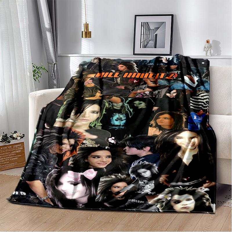 2025 New Style Tokio Hotel Rock Band Bill Tom Kaulitz Blanket,Soft Throw Blanket for Home Bedroom Bed Sofa Cover Kids Gift
