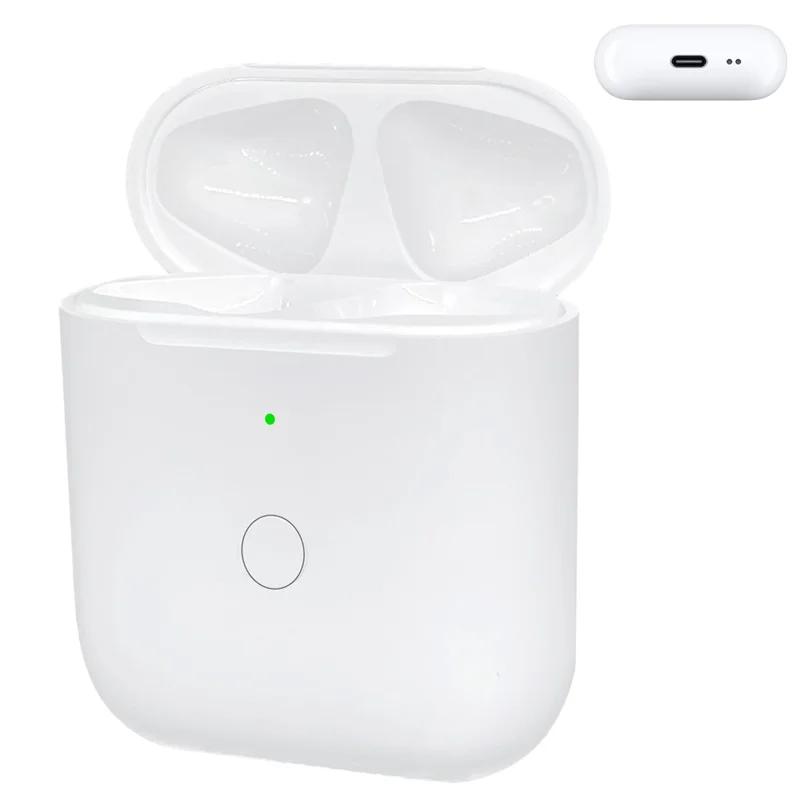 

A0102 550 мАч Беспроводной зарядный кейс для Apple Airpods с чехлом для беспроводной зарядки (2019) / AirPods с зарядным футляром (2019) (2016) (Порт USB-C) белый